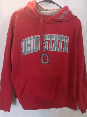 Ohio State Red Pullover Hoodie with Embroidered Logo
